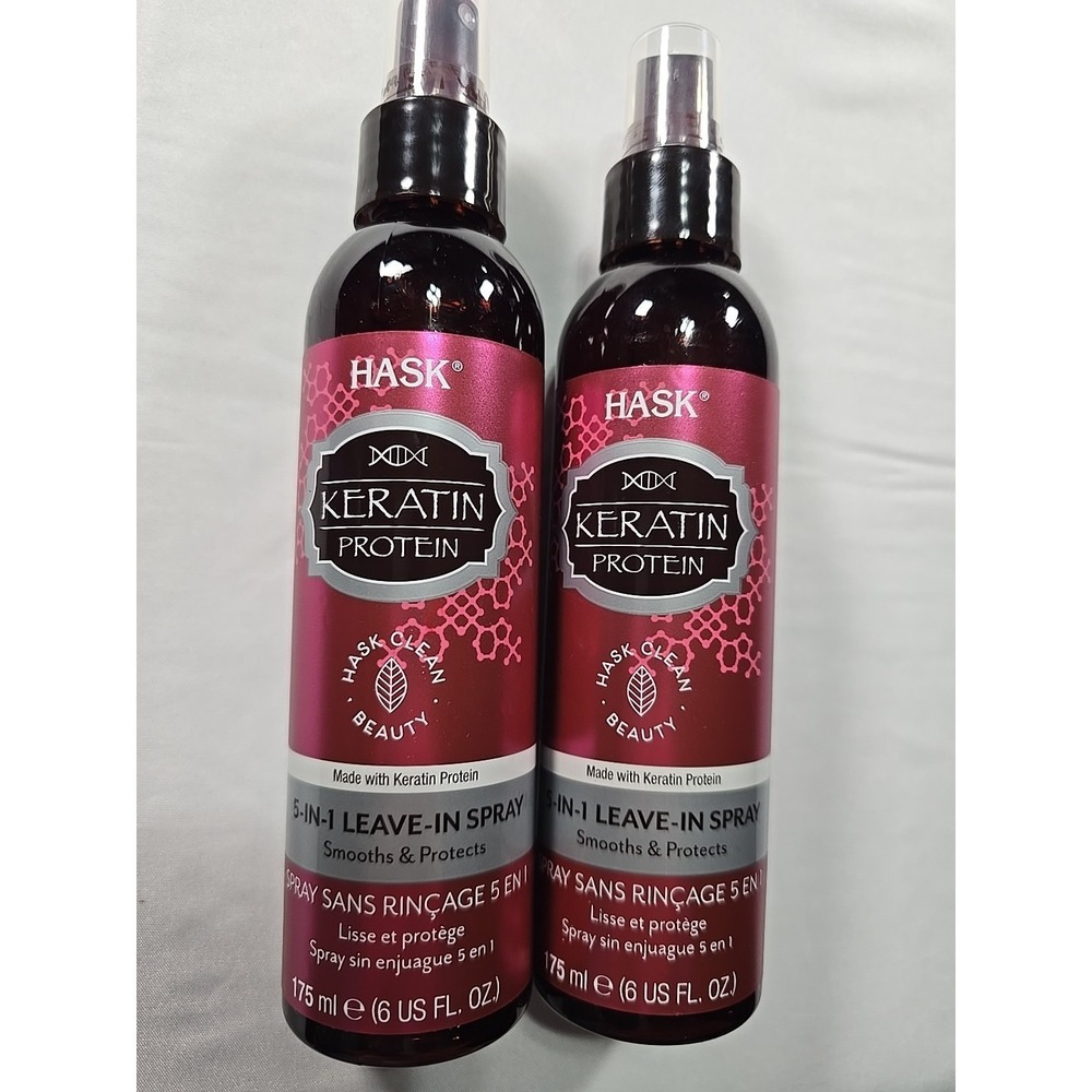 HASK Keratin 5-in-1 Leave-In Hair Spray 2‎ Pack New